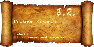 Brukner Rikarda névjegykártya